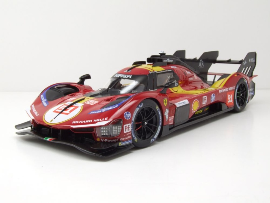 Ferrari 499P #51 24H Le Mans 2025 Guidi Calado Giovinazzi Modellauto 1:18 Bburago