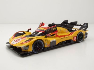Ferrari 499P #83 Sieger 24H Le Mans 2025 gelb Kubica Hanson Ye Modellauto 1:24 Bburago