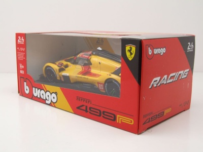 Ferrari 499P #83 Sieger 24H Le Mans 2025 gelb Kubica Hanson Ye Modellauto 1:24 Bburago