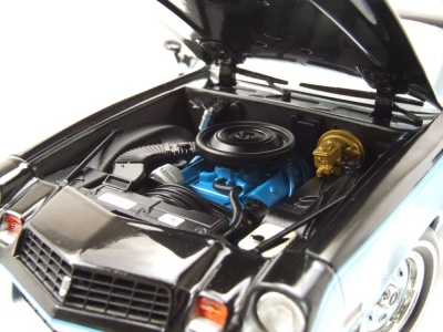 Chevrolet Camaro Z/28 Rally Sport 1978 hellblau metallic schwarz Modellauto 1:18 Greenlight Collectibles
