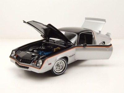 Chevrolet Camaro Z/28 Rally Sport 1978 silber schwarz Modellauto 1:18 Greenlight Collectibles