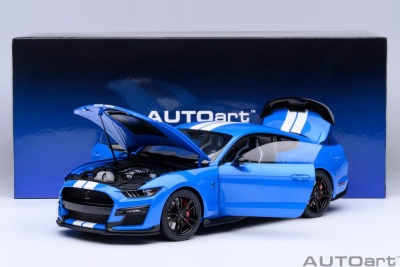 Ford Shelby Mustang GT500 blau weiß Modellauto 1:18 Autoart