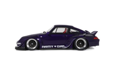 RWB Porsche 911 RAUH Welt Army Girl 2015 lila Modellauto 1:18 GT Spirit