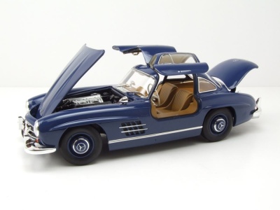 Mercedes 300 SL Flügeltürer W198 1954 blau Modellauto 1:18 Norev