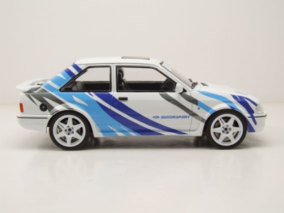 Ford Escort MK4 RS Turbo S2 1990 weiß blau Modellauto 1:18 MCG