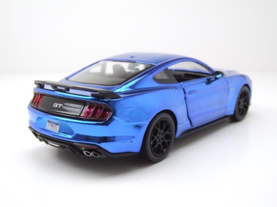 Ford Mustang GT 2018 chrom blau Modellauto 1:24 Motormax