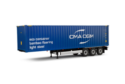 Container Anhänger CMA CGM 2024 blau Modellauto 1:24...