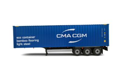 Container Anhänger CMA CGM 2024 blau Modellauto 1:24...