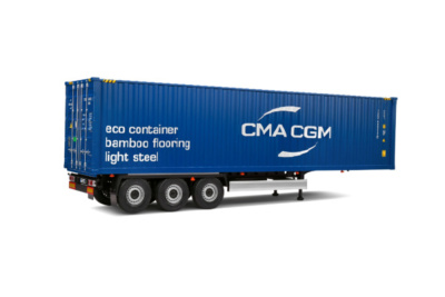 Container Anhänger CMA CGM 2024 blau Modellauto 1:24 Solido