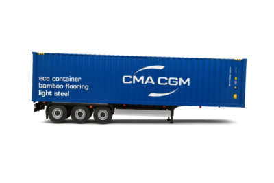 Container Anhänger CMA CGM 2024 blau Modellauto 1:24 Solido