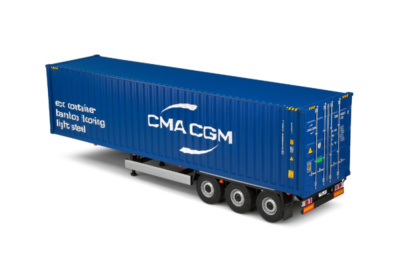 Container Anhänger CMA CGM 2024 blau Modellauto 1:24 Solido