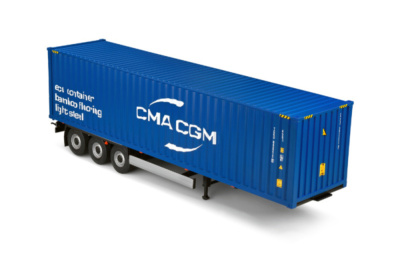 Container Anhänger CMA CGM 2024 blau Modellauto 1:24 Solido