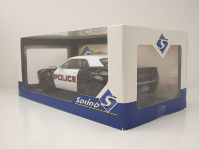 Dodge Challenger SRT Demon Highway Police 2023 schwarz weiß Modellauto 1:18 Solido