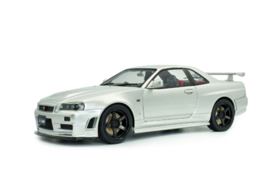 Nissan Skyline GT-R BNR34 Nismo 1999 silber Modellauto 1:18 Solido