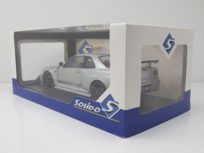 Nissan Skyline GT-R BNR34 Nismo 1999 silber Modellauto 1:18 Solido