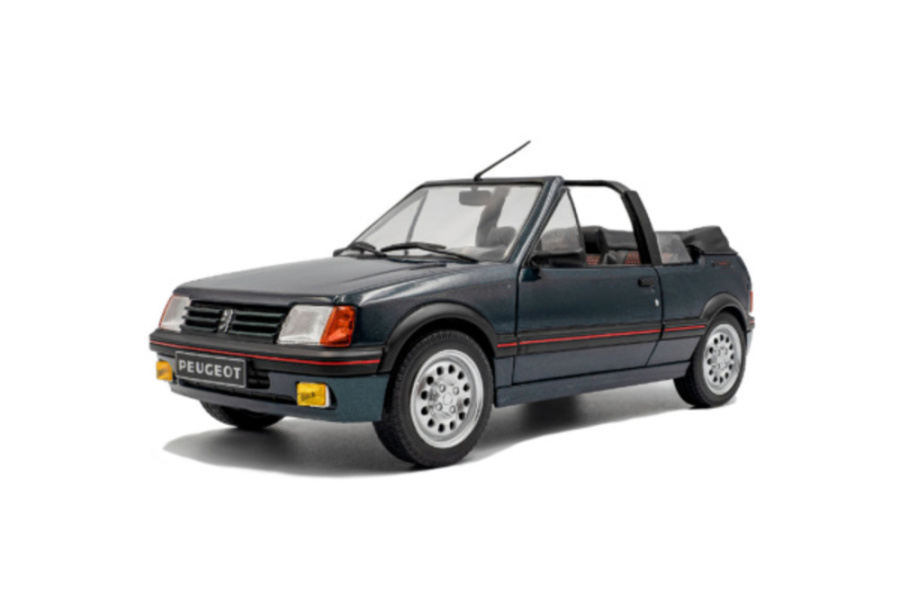 Peugeot 205 CTI Cabrio Rolland Garros 1986 grün metallic Modellauto 1:18 Solido