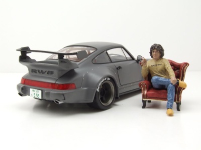 Porsche RWB RAUH-Welt Bodykit Nardo grau mit Figur...