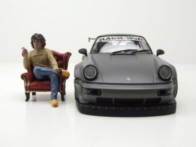 Porsche RWB RAUH-Welt Bodykit Nardo grau mit Figur Modellauto 1:18 Solido