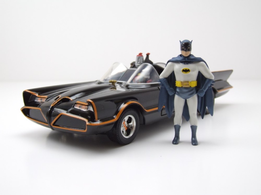 Batmobile 1966 schwarz Batman Classic Series mit Figuren Modellauto 1:24 Jada Toys