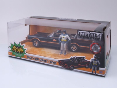 Batmobile 1966 schwarz Batman Classic Series mit Figuren...