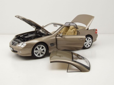 Mercedes SL 500 R230 2003 beige metallic Modellauto 1:18 Norev