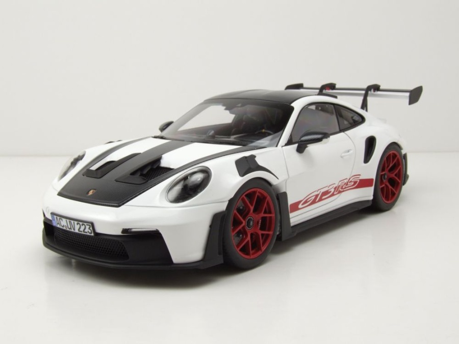 Porsche 911 GT3 RS Weissach Pack 2022 weiß rot Modellauto 1:18 Norev