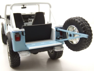 Jeep CJ-7 Clearwater Florida Police Department 1982 weiß blau Modellauto 1:18 Greenlight Collectibles