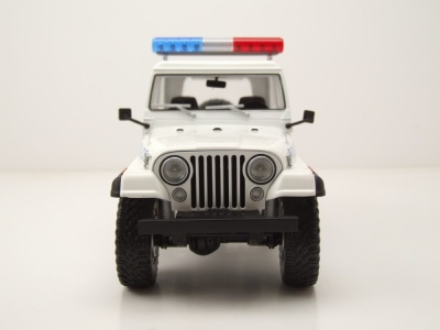 Jeep CJ-7 Clearwater Florida Police Department 1982 weiß blau Modellauto 1:18 Greenlight Collectibles