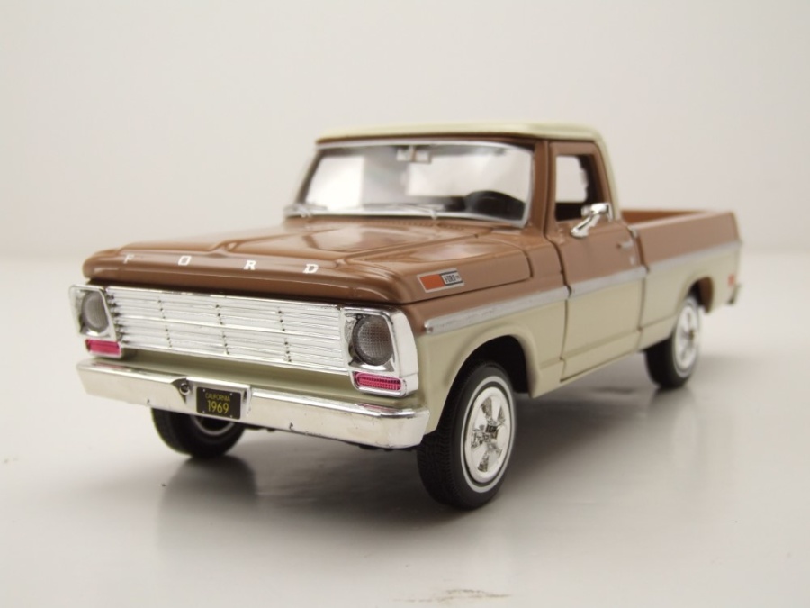 Ford F-100 Pick Up 1969 braun creme Modellauto 1:24 Motormax