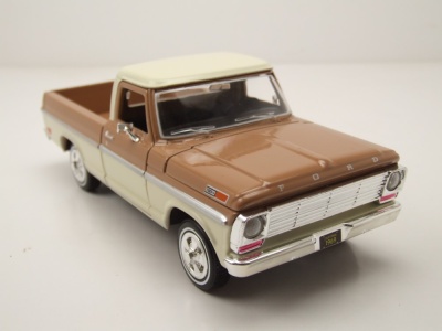 Ford F-100 Pick Up 1969 braun creme Modellauto 1:24 Motormax