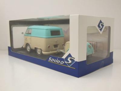 VW T1 Kool Kombi Long Beach Surfing Club 2024 mint grün weiß Modellauto 1:18 Solido