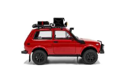 Lada Niva 1980 rot mit Dachgepäck Modellauto 1:18 Solido
