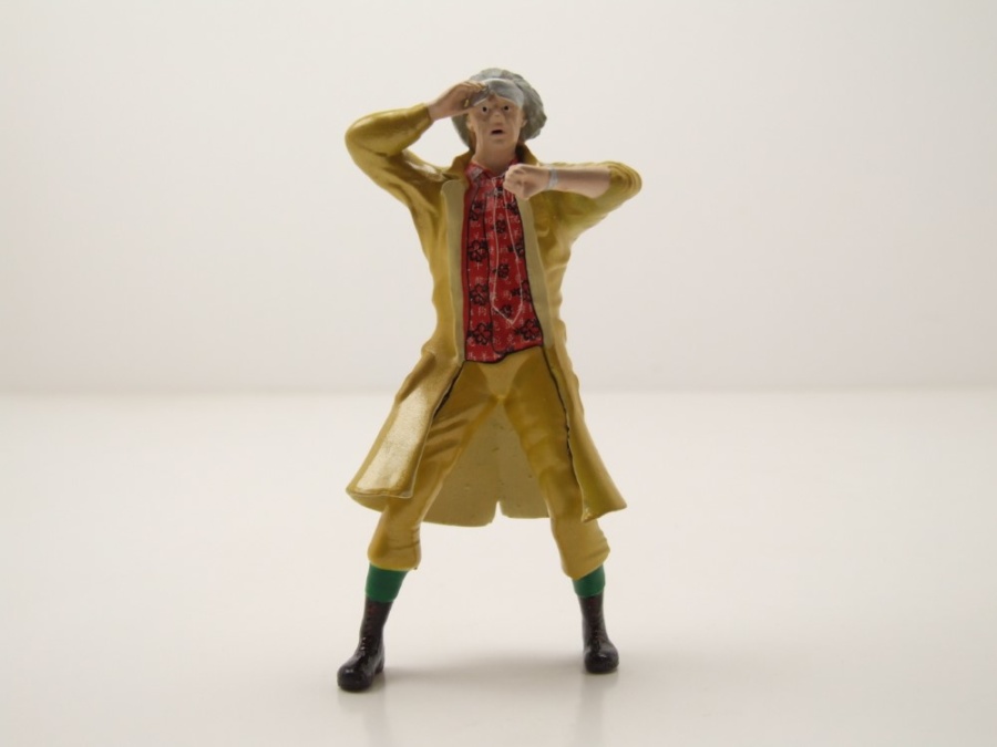 Figur Doc Emmett Brown gelb Zurück in die Zukunft für 1:18 Modelle Cartrix