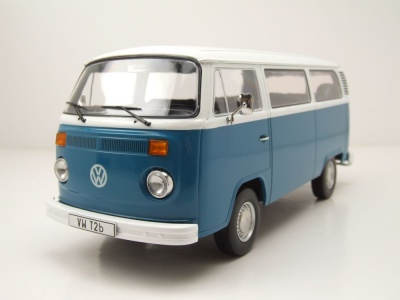 VW T2 b Bus 1972 blau weiß Modellauto 1:18 KK Scale