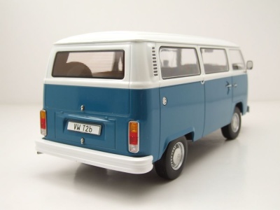 VW T2 b Bus 1972 blau weiß Modellauto 1:18 KK Scale