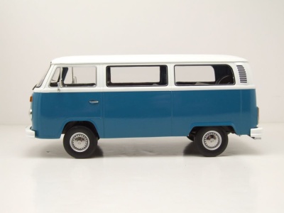 VW T2 b Bus 1972 blau weiß Modellauto 1:18 KK Scale
