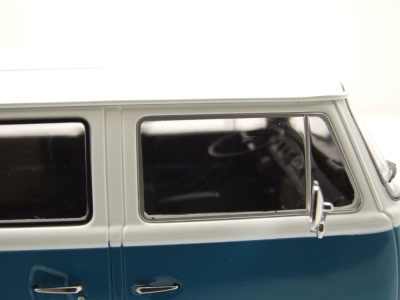 VW T2 b Bus 1972 blau weiß Modellauto 1:18 KK Scale