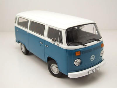 VW T2 b Bus 1972 blau weiß Modellauto 1:18 KK Scale