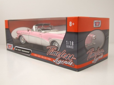 Buick Roadmaster Convertible 1957 rosa weiß Modellauto 1:18 Motormax