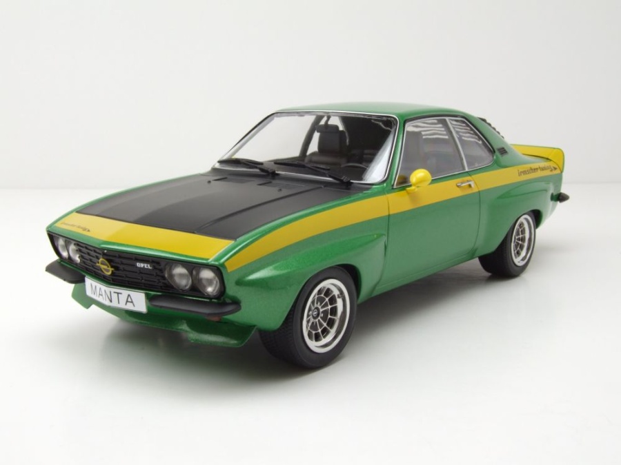 Opel Manta A Irmscher 1974 grün metallic gelb Modellauto 1:18 MCG