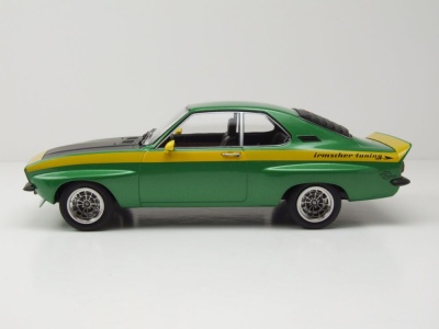 Opel Manta A Irmscher 1974 grün metallic gelb Modellauto 1:18 MCG