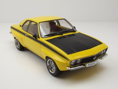 Opel Manta A Irmscher 1974 gelb schwarz Modellauto 1:18 MCG