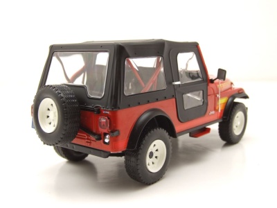 Jeep CJ-7 Renegade 1980 rot schwarz Modellauto 1:24 Whitebox