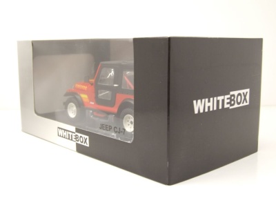 Jeep CJ-7 Renegade 1980 rot schwarz Modellauto 1:24 Whitebox