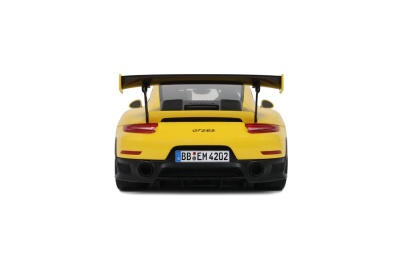 Porsche 911 (992.1) GT2 RS Rundenrekord Nürburgring 2017 gelb Modellauto 1:18 GT Spirit