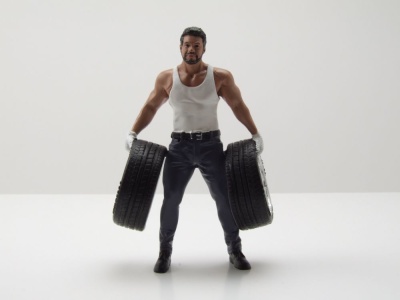 Figur Muscle Mechanics 1 Mann weißes Muskelshirt...
