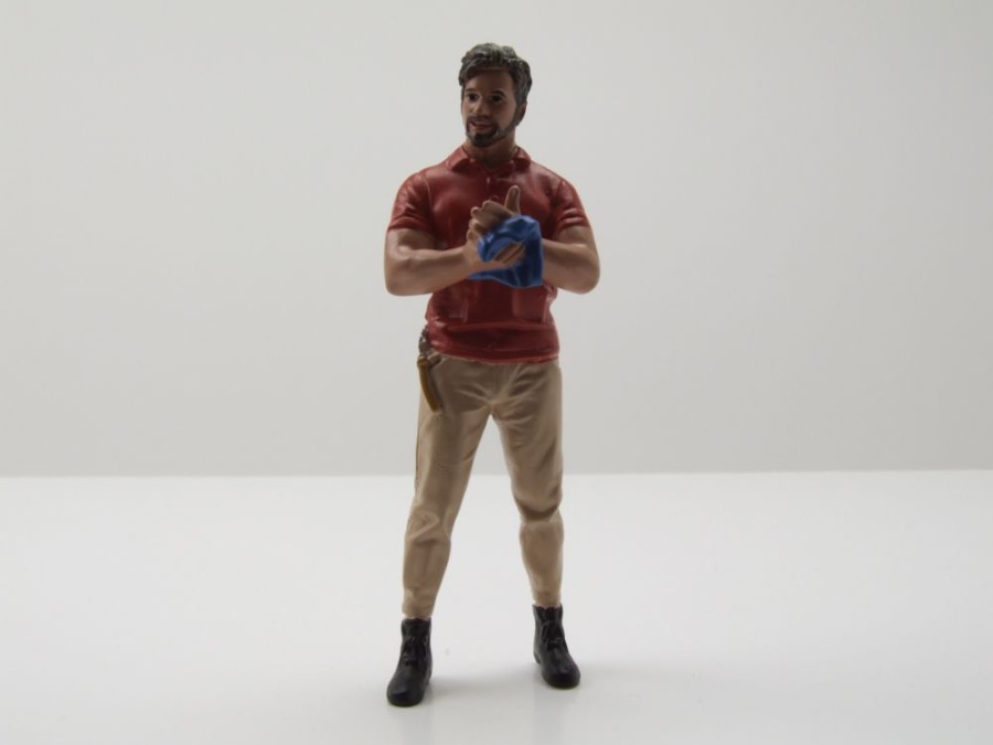 Figur Muscle Mechanics 2 Mann rotes Poloshirt für 1:18 Modelle American Diorama