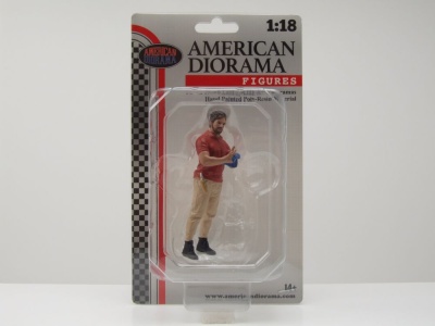 Figur Muscle Mechanics 2 Mann rotes Poloshirt für 1:18 Modelle American Diorama