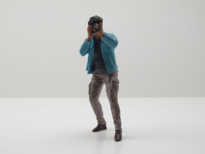 Figur Photographers 1 Mann hellblaue Jacke für 1:18...