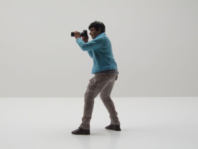 Figur Photographers 1 Mann hellblaue Jacke für 1:18...